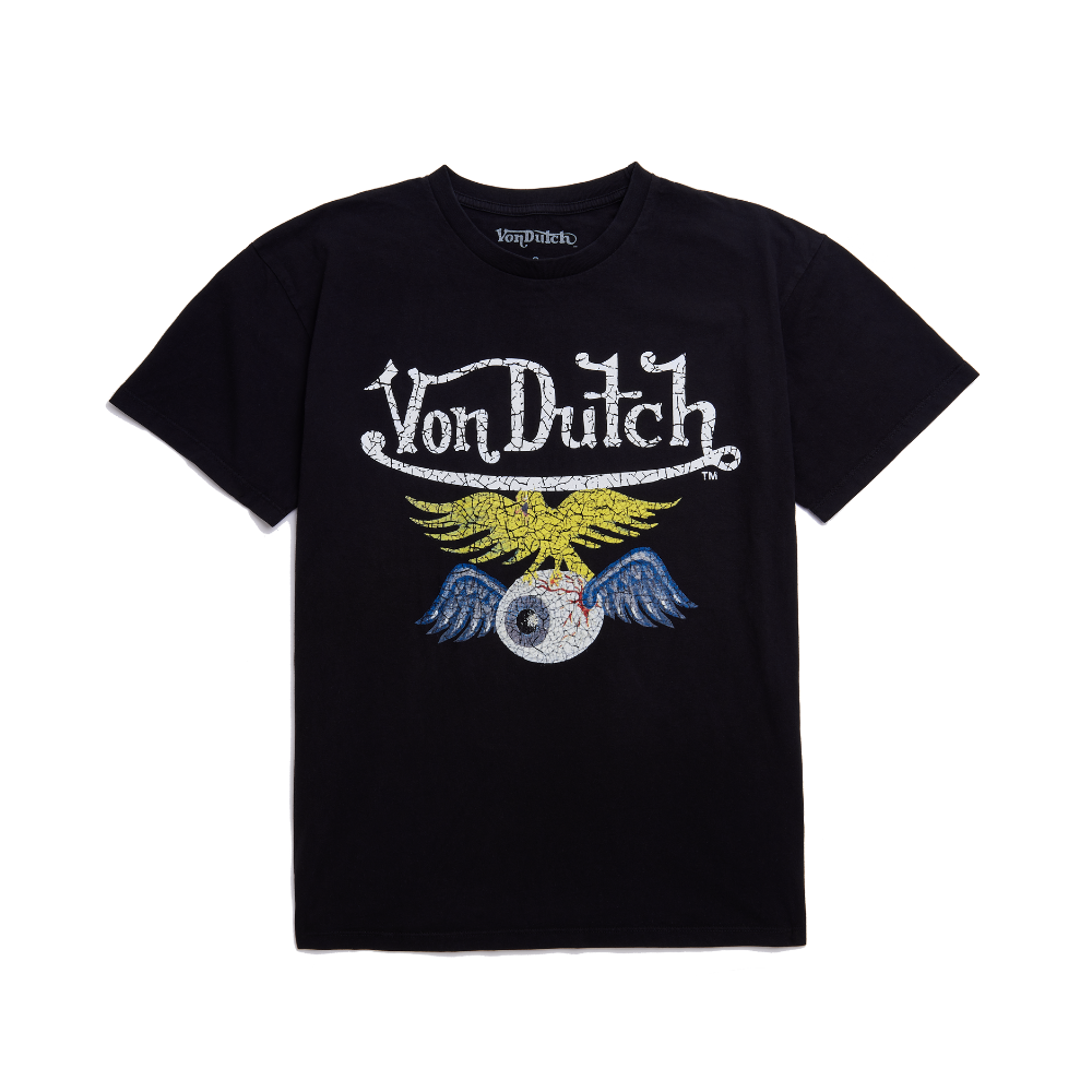 BLACK VINTAGE WASHED FLYING EYE TEE