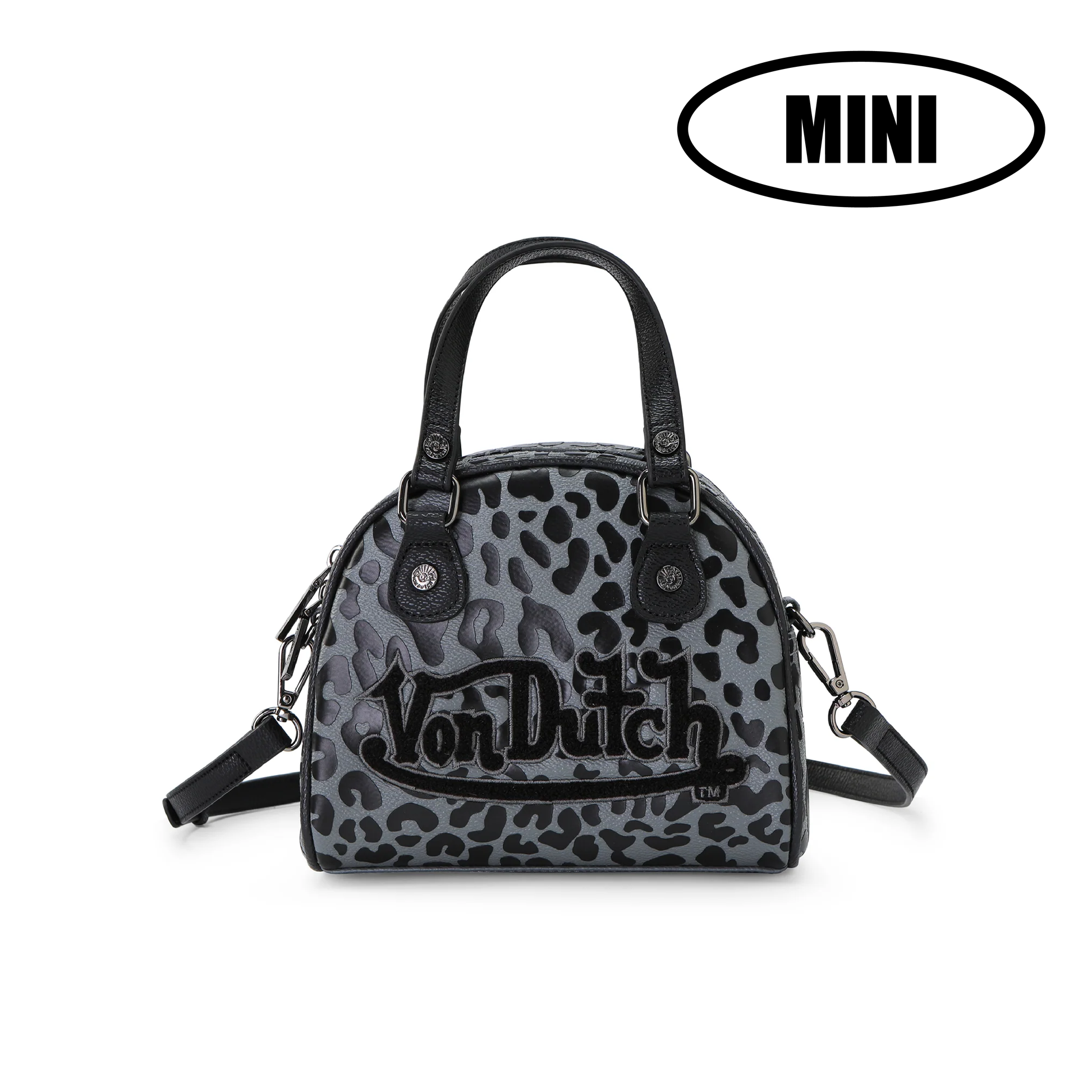 MINI BOWLING BAG - GREY CHEETAH