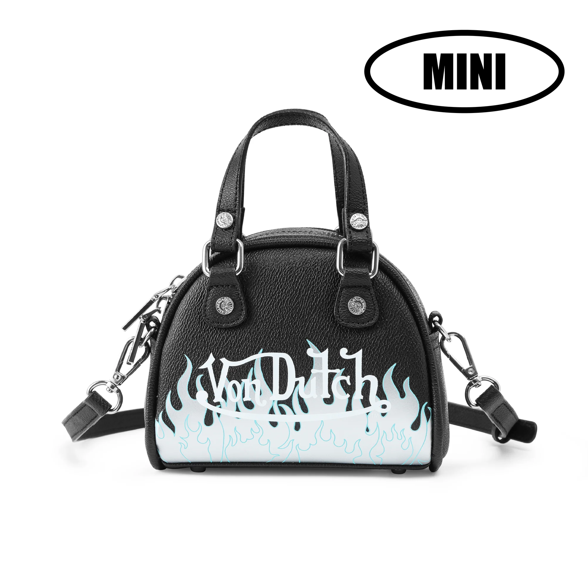 Mini Bowling Bag - White Flames