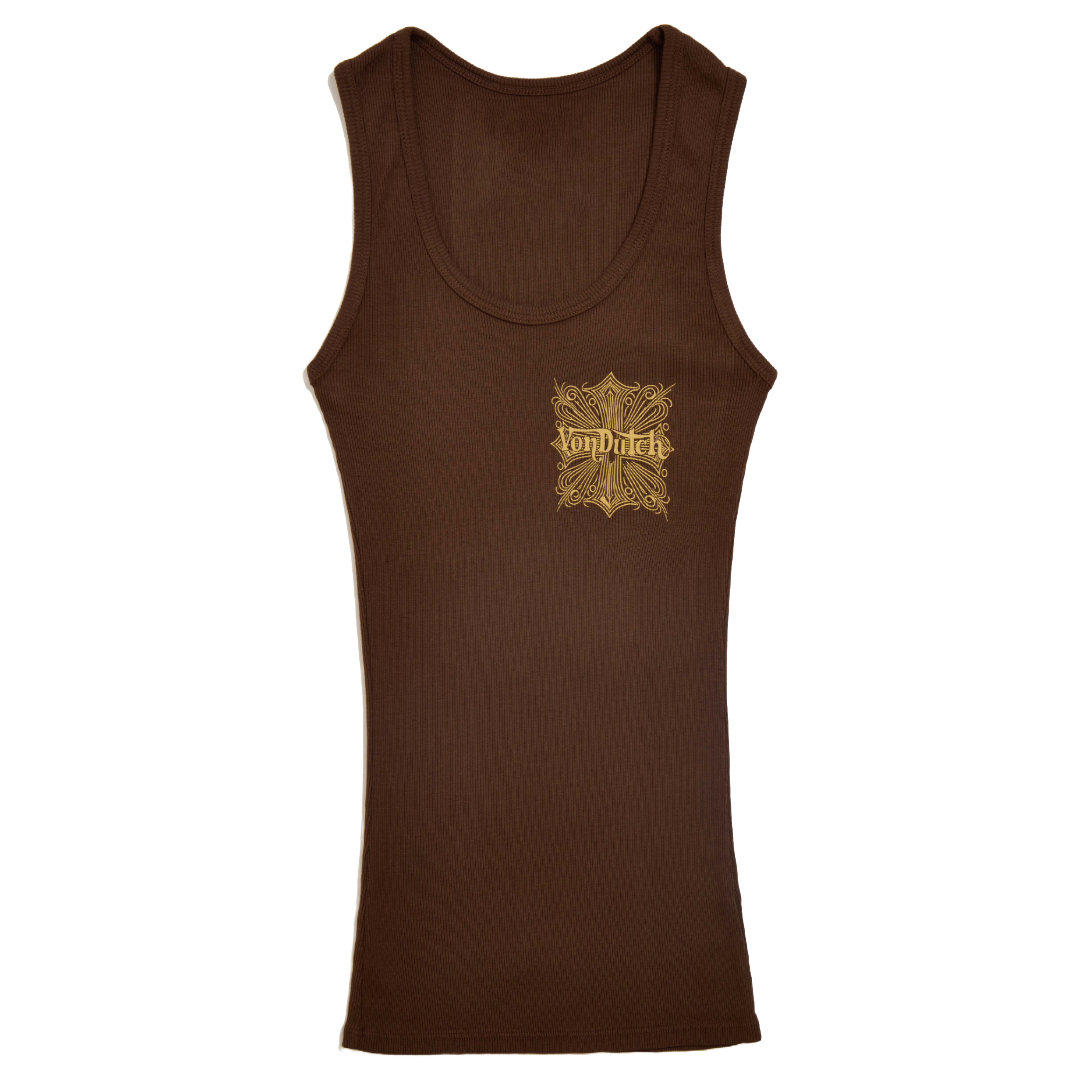 Brown & Yellow Classic Chopper Tank Top