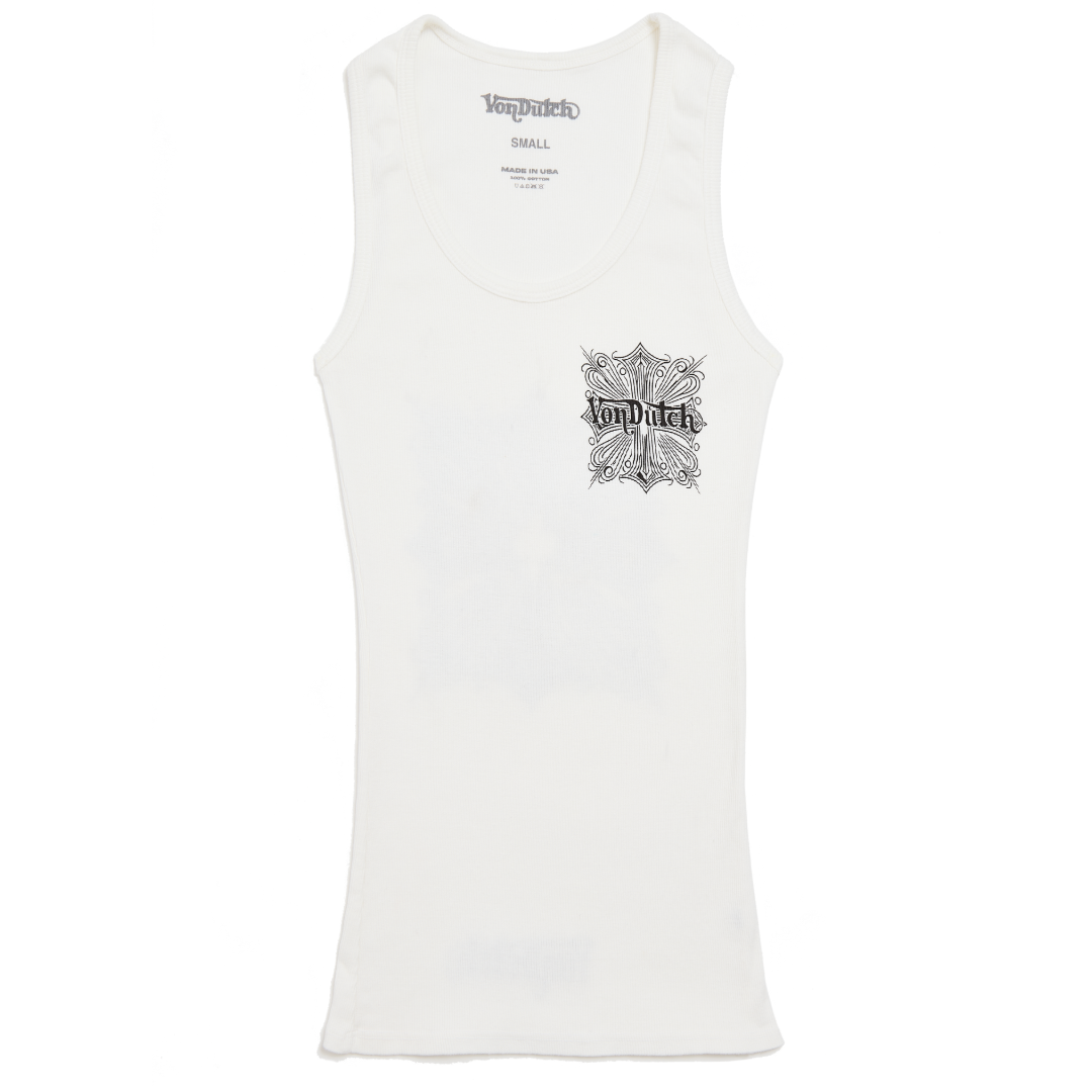WHITE & BLACK CLASSIC CHOPPER TANK TOP