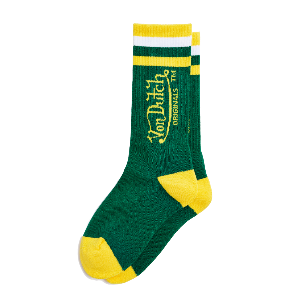 GREEN & YELLOW CREW SOCKS