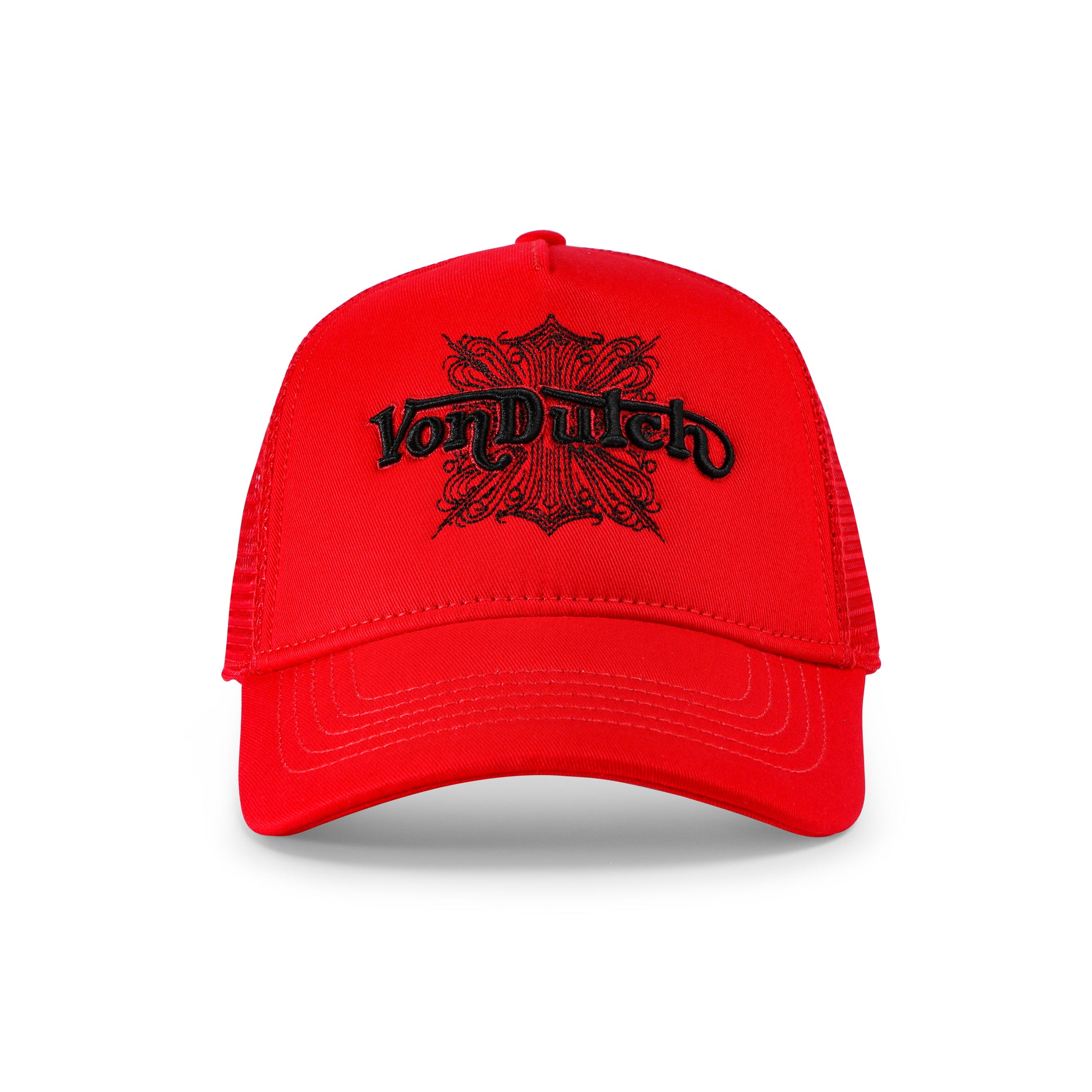 FOAM CHOPPER TRUCKER HAT - RED & BLACK