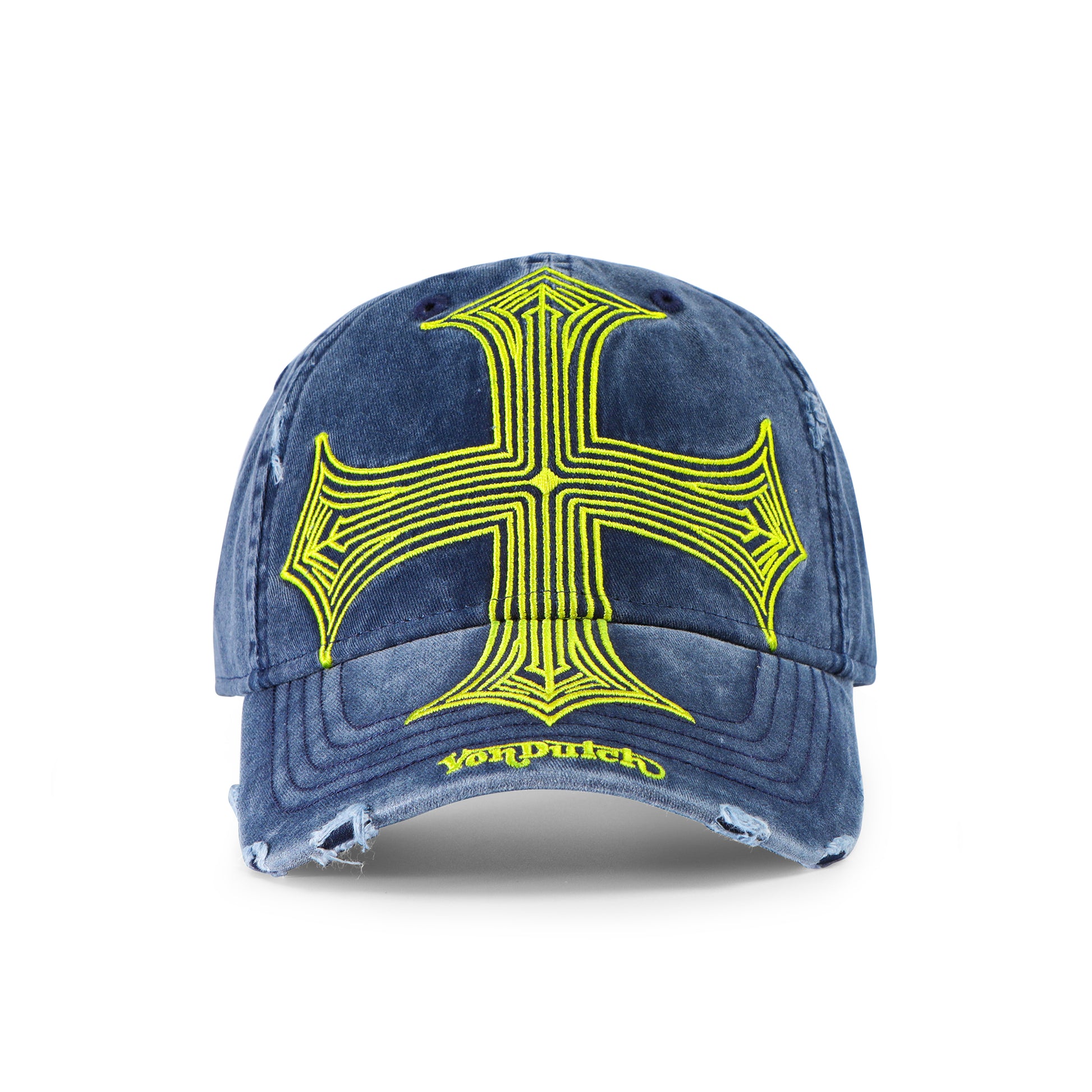 DENIM LOWRIDER STRAPBACK HAT- BLUE & YELLOW