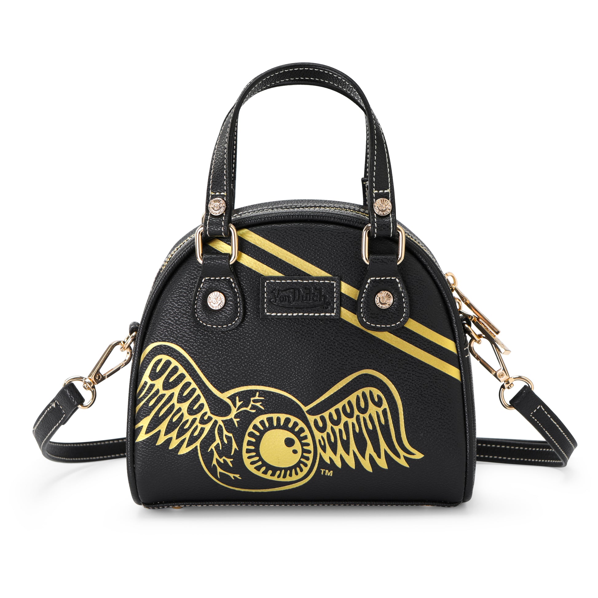 Racing Stripe Black & Gold Bowling Bag