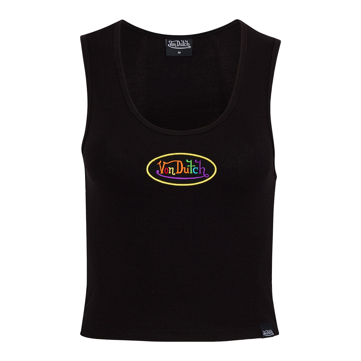 RAINBOW LOGO BLACK CROP TANK