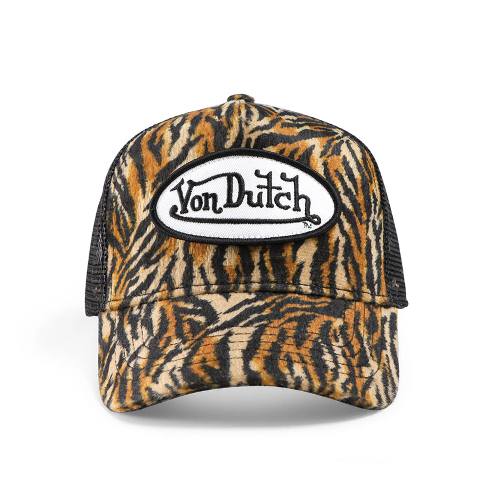 TIGER STRIPE VELVET TRUCKER HAT