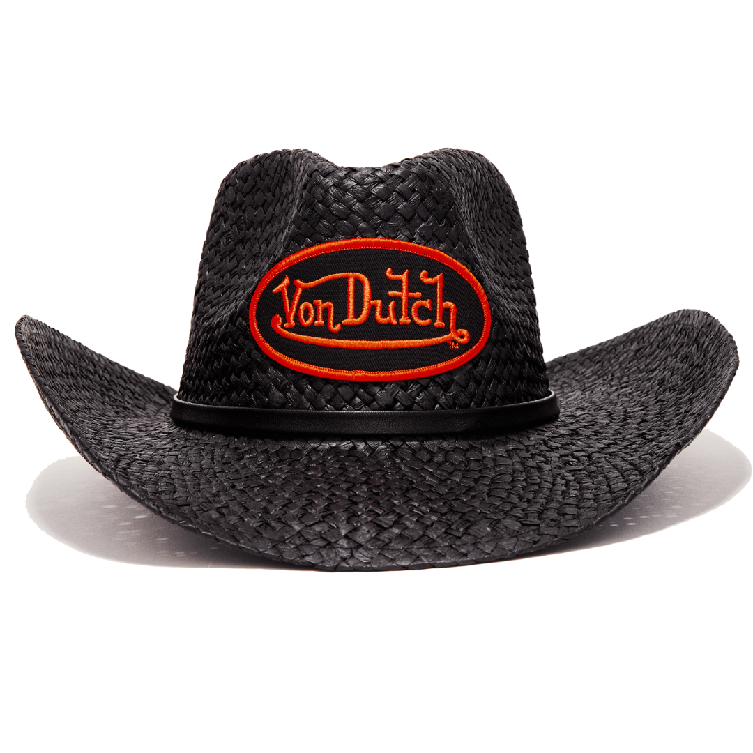 Black & Orange Classic Cowboy Hat