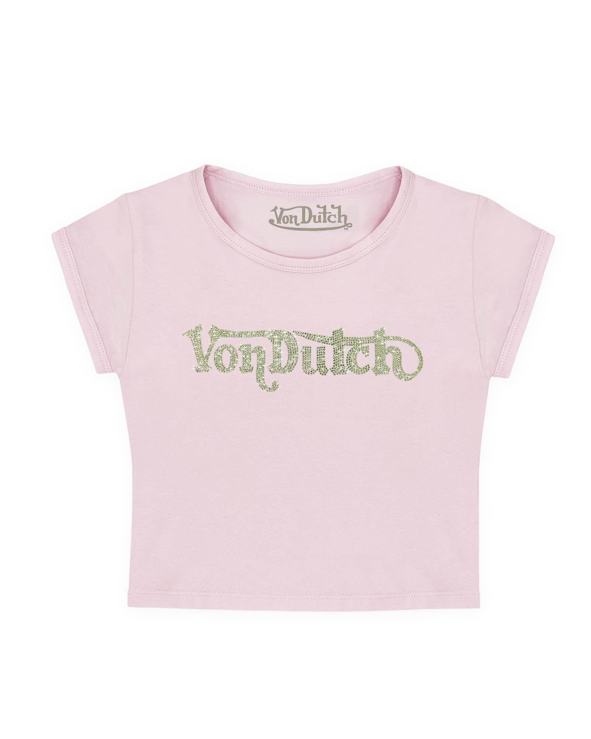 Pink & Green Ranch Rhinestone Baby Tee