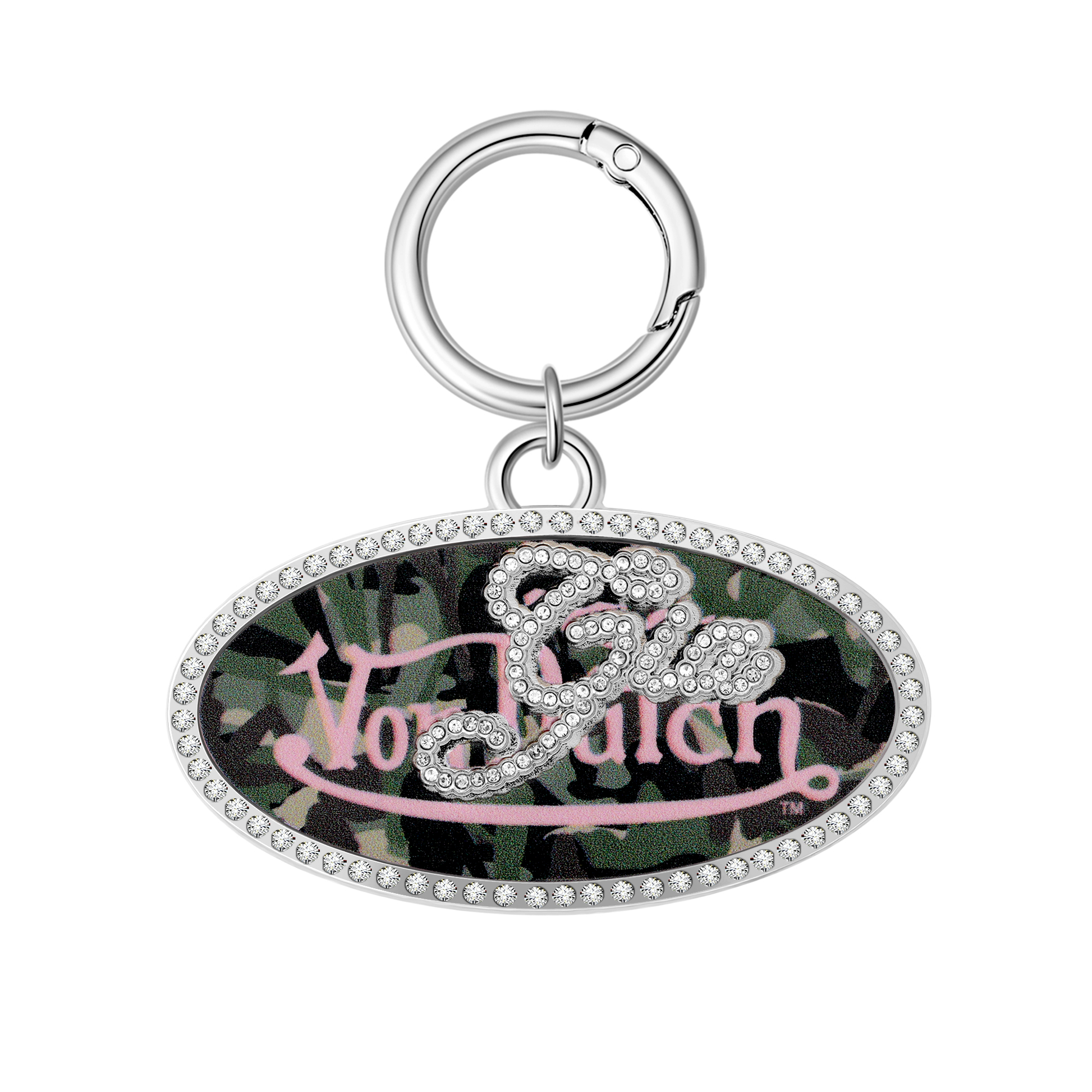 I.AM.GIA X VON DUTCH OVAL KEYCHAIN - PINK CAMO