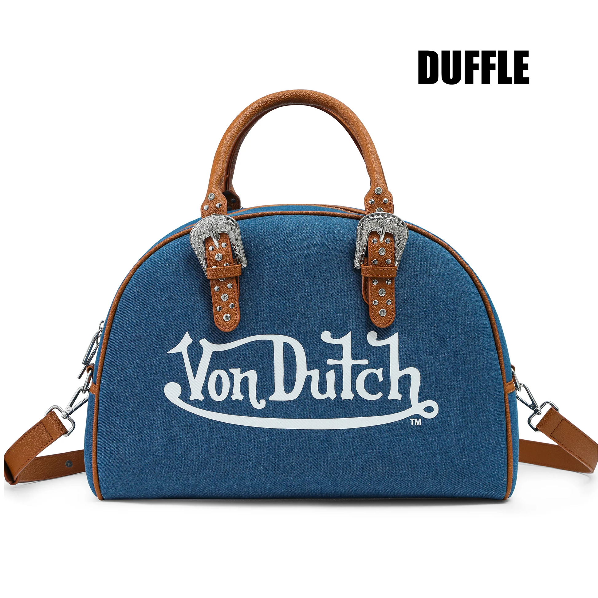 Denim & Brown Duffle Bowling Bag