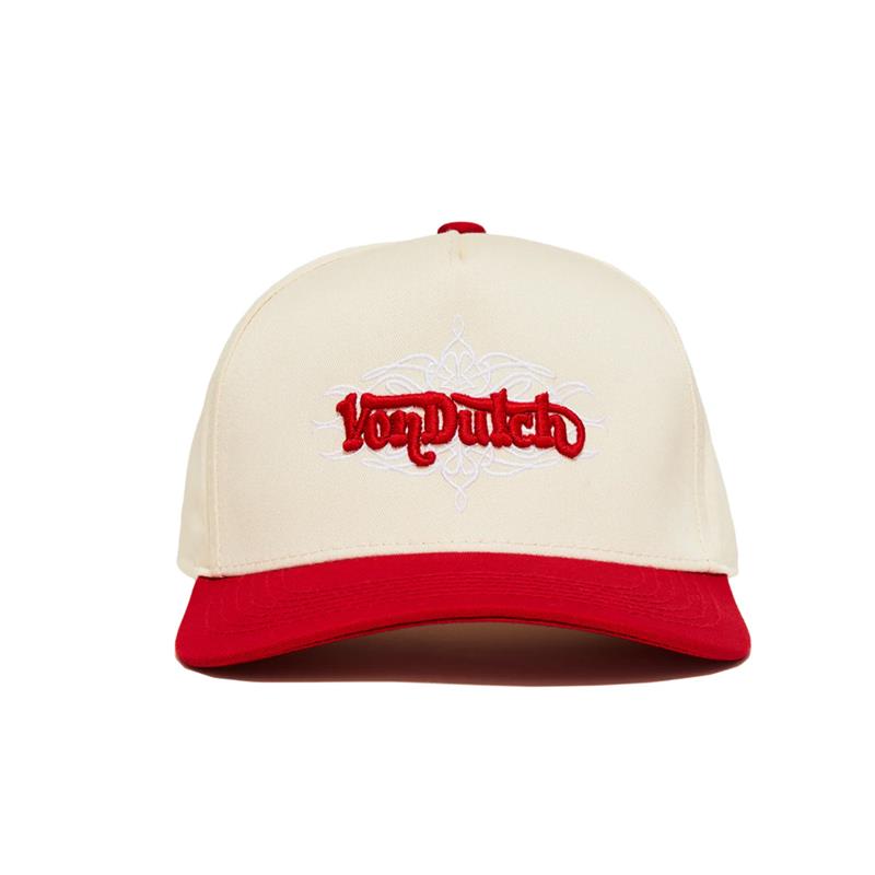Cream & Red Chopper Snapback Hat