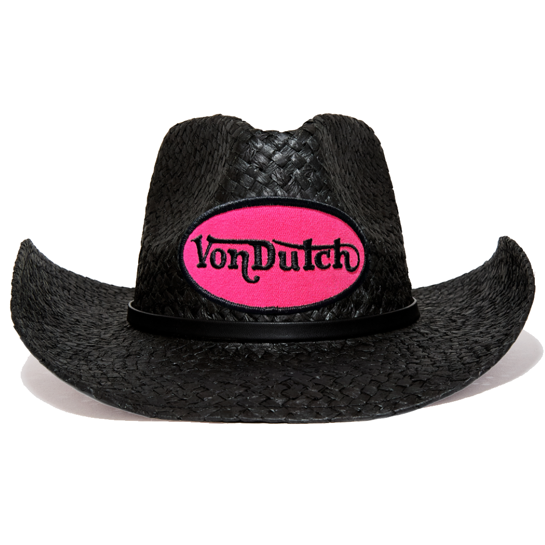 BLACK & HOT PINK VINTAGE RANCH COWBOY HAT