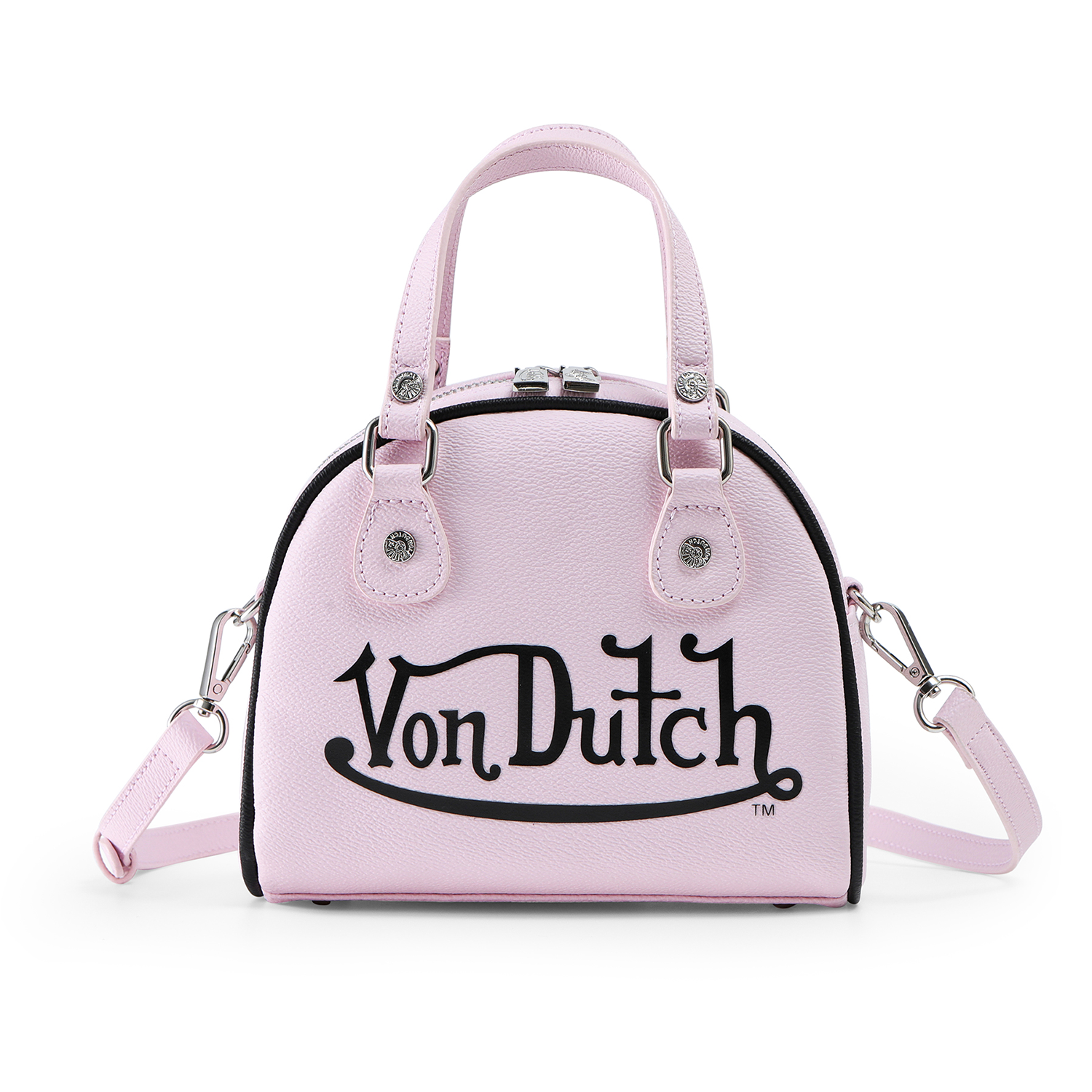 Pink & Black Two-Tone Bowling Bag
