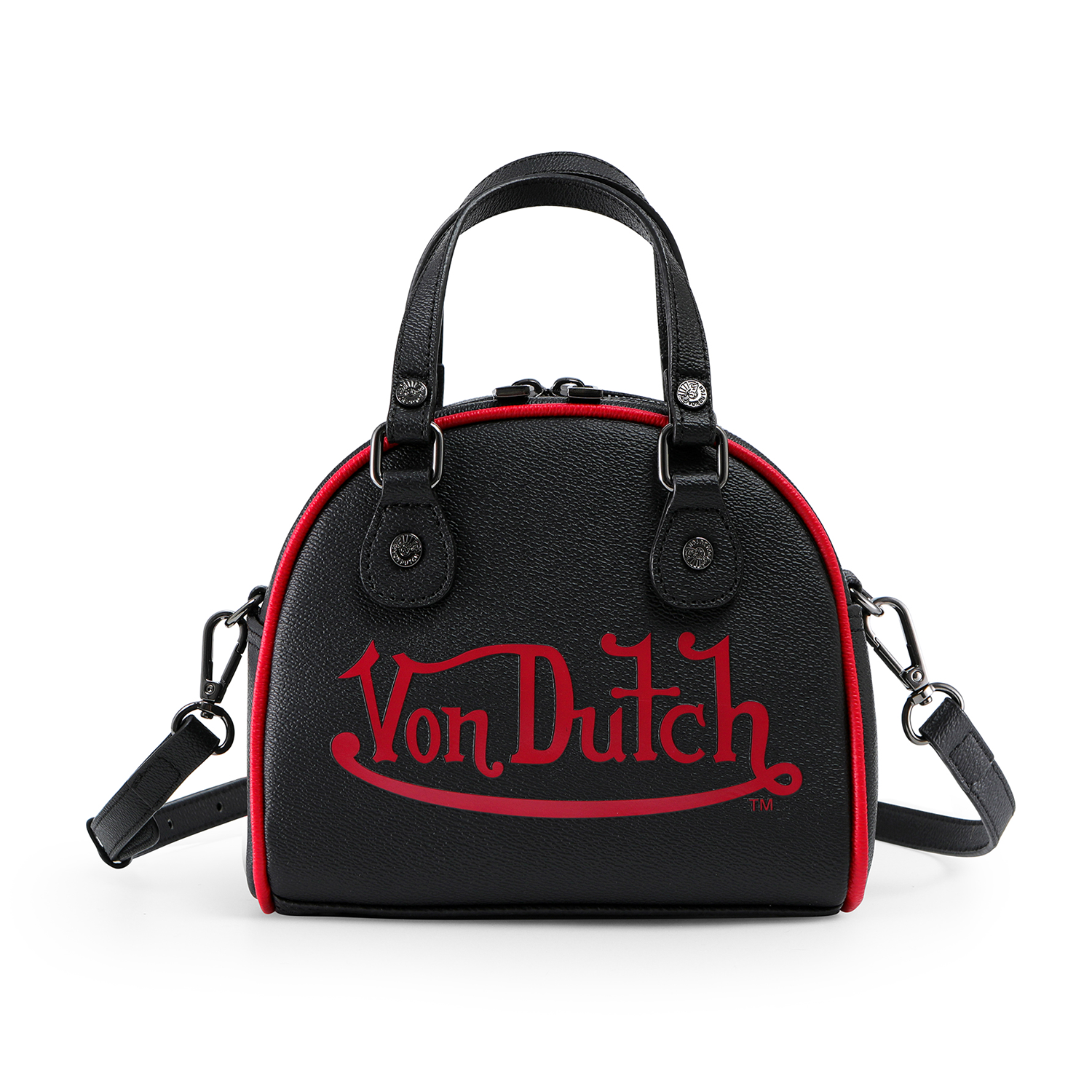 BLACK & RED TWO-TONE BOWLING BAG